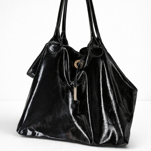 Innue Handbags - Innue Patent Leather Hobo Tote Shoulder Bag | Vintage Y2K
